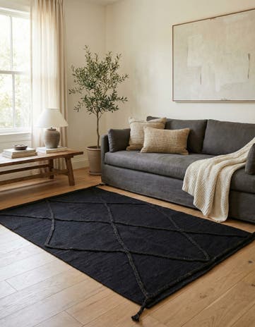 3' 4 x 4' 11 Hand Woven Kilim Modern Wool Rug