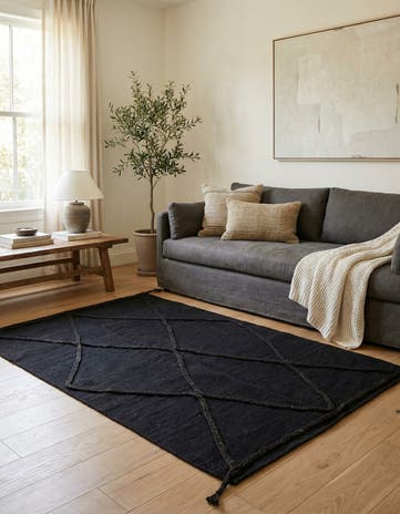 3' 4 x 4' 11 Hand Woven Kilim Modern Wool Rug