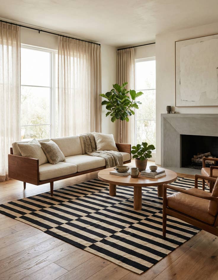 Detail image of 5' 10 x 7' 7  Hand Woven Kilim Modern Wool Rug