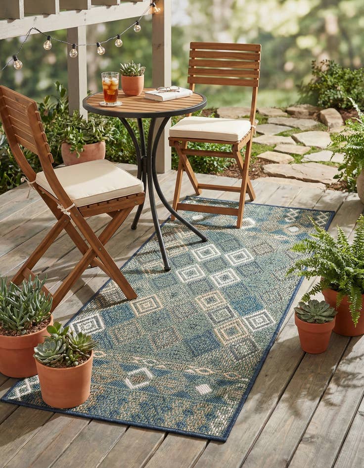 Detail image of 2' x 4'  Washable Baja Indoor / Outdoor Runner Rug