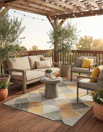 4' x 6' Easy-Clean Modern Indoor / Outdoor Rug