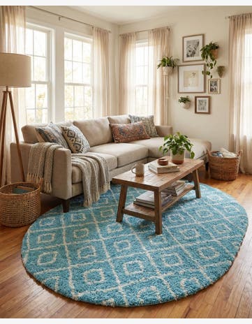 7' 10 x 10' Trellis Shag Oval Rug