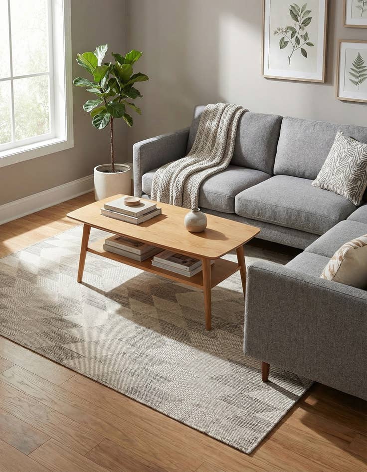 Detail image of 4' x 6'  Washable Modern Indoor / Outdoor Rug