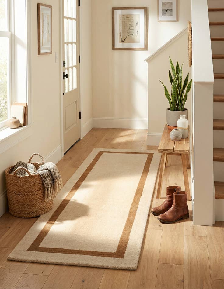 Detail image of  2' x 4' 1 Jill Zarin Border Wool Runner Rug