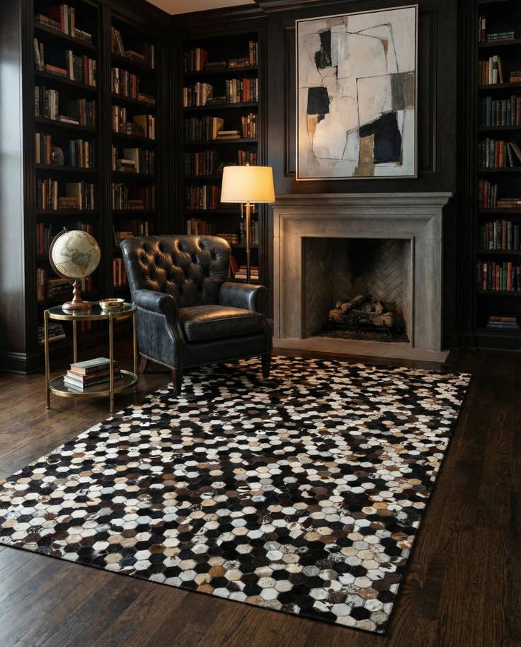 Detail image of 5' x 8' Cowhide - Patchwork Rug
