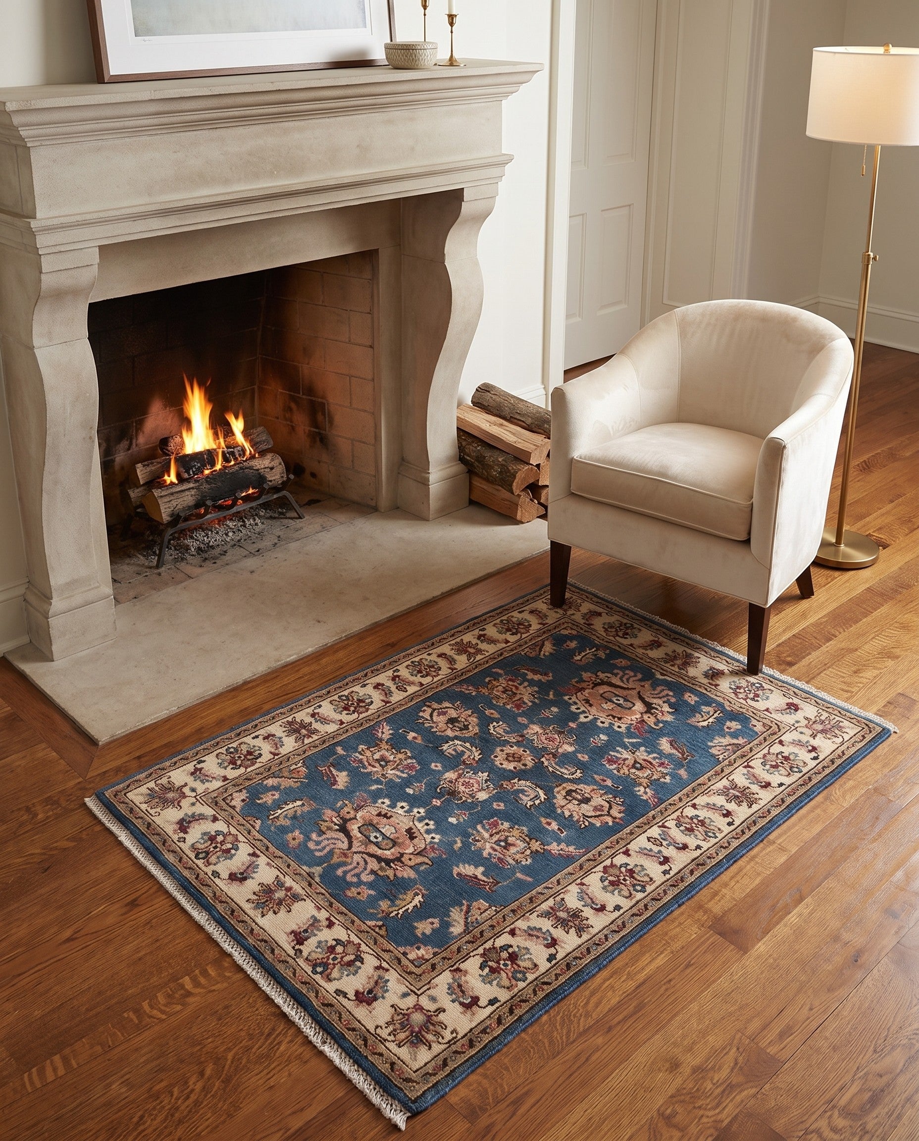 3' x 4' 11 Hand Knotted Ziegler Rug