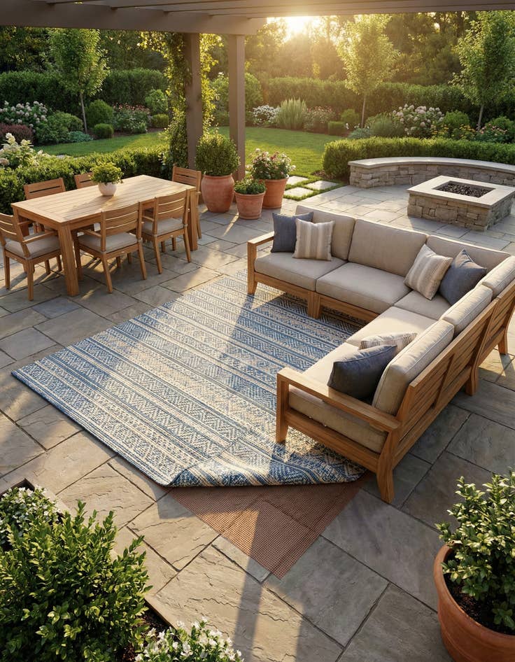 Detail image of 9' 10 x 14' Outdoor Rug Pad