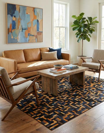 5' x 7' 11 Cowhide - Patchwork Rug