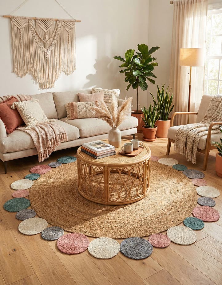 7' 10 x 7' 10 Handmade Braided Jute Round Rug