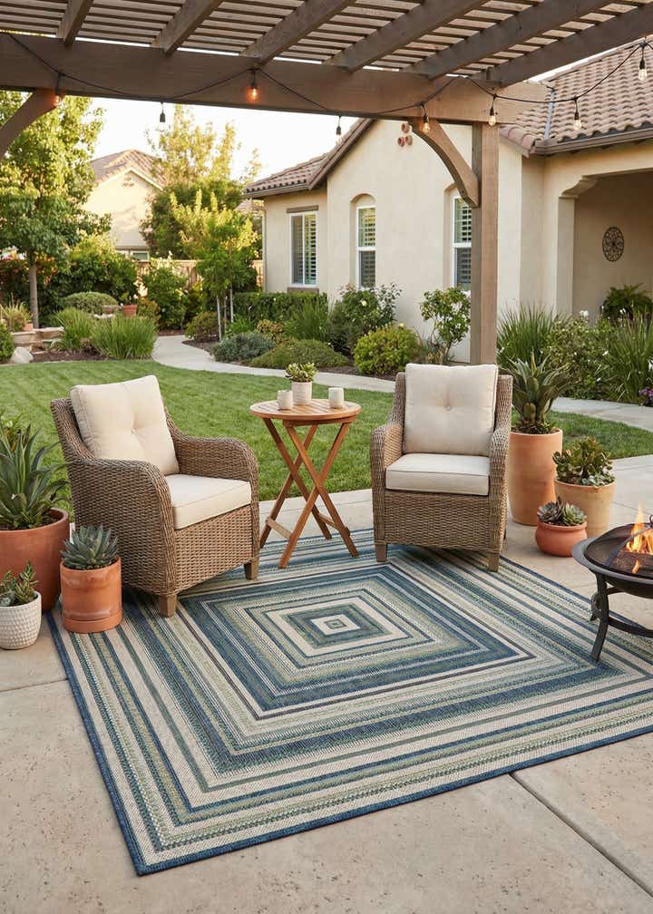 6' x 6' Easy-Clean Baja Indoor / Outdoor Square Rug