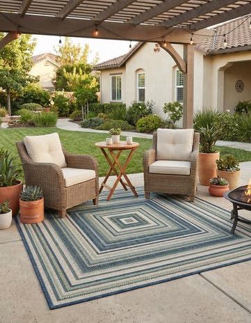 6' x 6' Easy-Clean Baja Indoor / Outdoor Square Rug