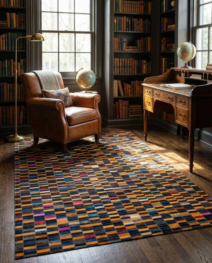 Detail image of 5' 1 x 8' Cowhide - Patchwork Rug