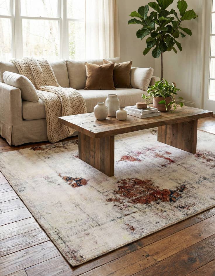 Detail image of 5' 7 x 8' 2  Hand Knotted Ultra Vintage Persian Wool Rug