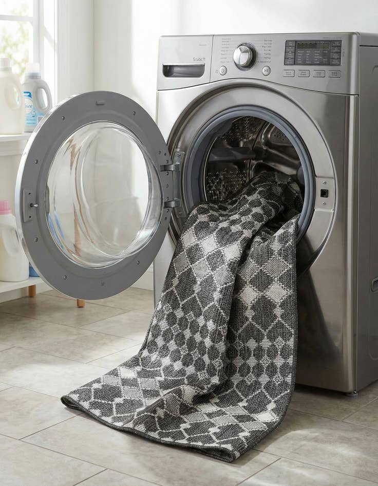 Detail image of 2' 7 x 10'  Washable Trellis Indoor / Outdoor Runner Rug