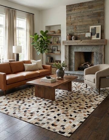5' 1 x 7' 10 Cowhide - Patchwork Rug