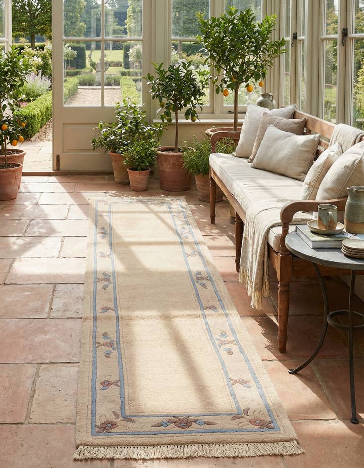 Detail image of  2' 4 x 11' 4  Hand Knotted Tibet Wool Runner Rug