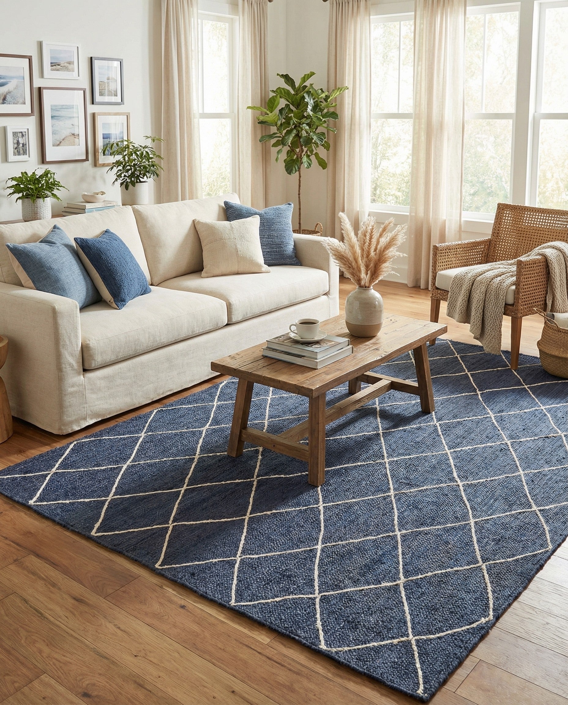  9' x 12' 2  Hand Braided Jute Rug