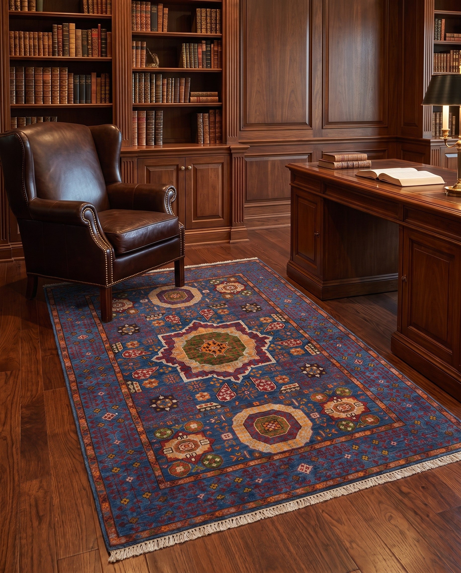 3' 5 x 4' 11 Hand Knotted Mamluk Ziegler Rug
