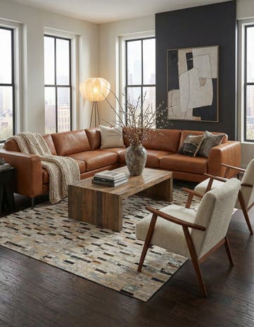 5' x 7' 11 Cowhide - Patchwork Rug