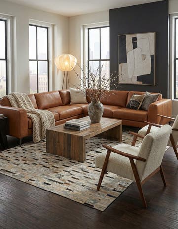 5' x 7' 11 Cowhide - Patchwork Rug