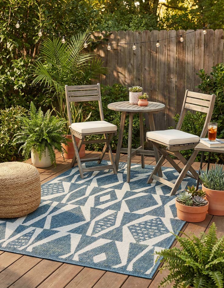 Detail image of 4' 1 x 6' 1  Washable Baja Indoor / Outdoor Rug