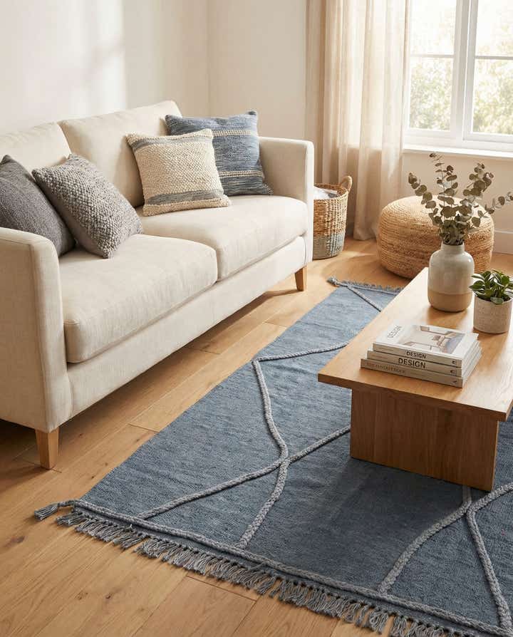 3' 4 x 4' 10 Hand Woven Kilim Modern Wool Rug