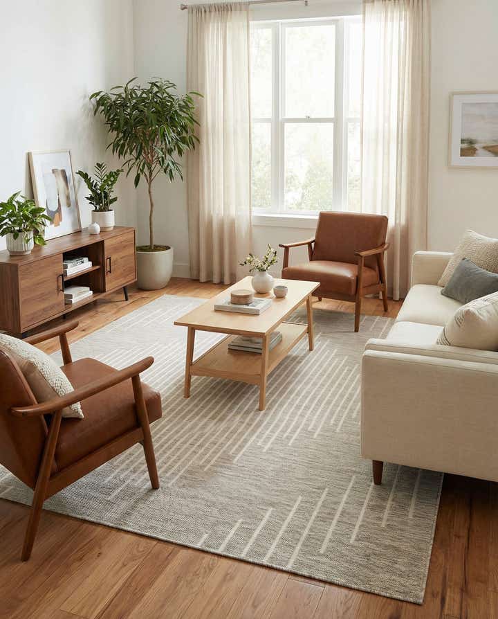 7' 10 x 7' 10 Easy-Clean Modern Indoor / Outdoor Square Rug