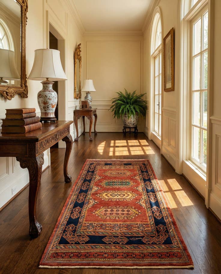 Detail image of 2' 10 x 6' 4 Luribaft Wool Runner Rug