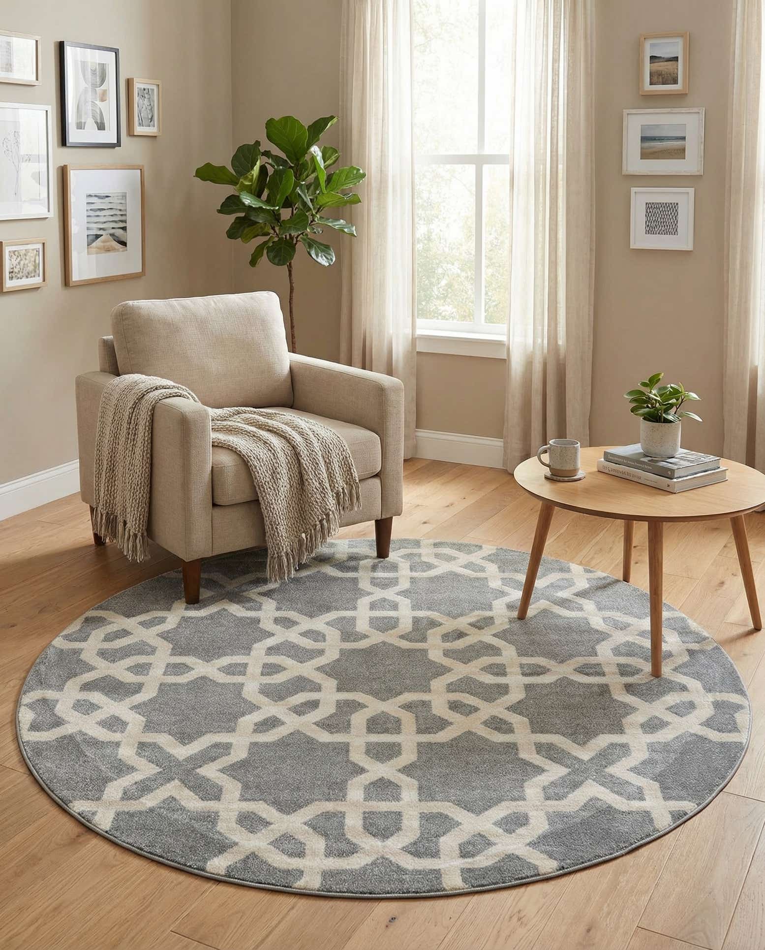 8' x 8' Lattice Round Rug