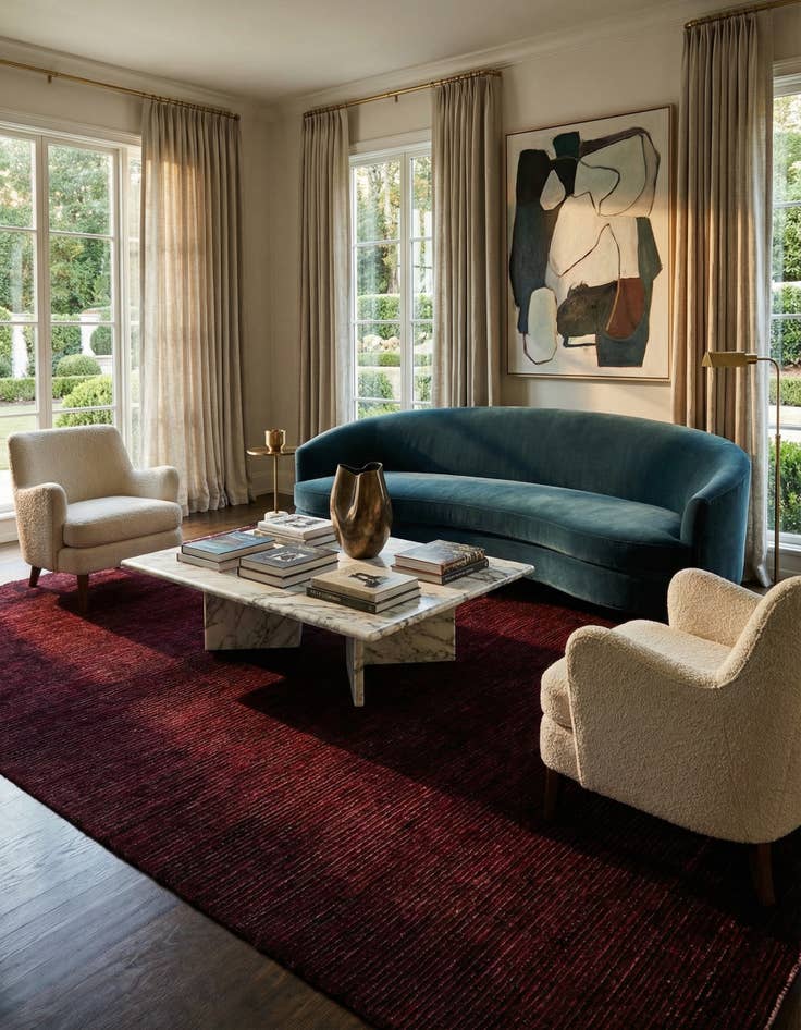 Detail image of 9' 3 x 9' 8  Hand Knotted Darya Wool Square Rug