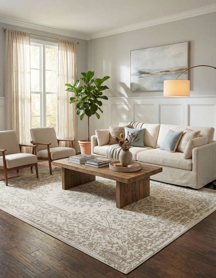 Detail image of  10' x 14'  Washable Traditional Indoor / Outdoor Rug