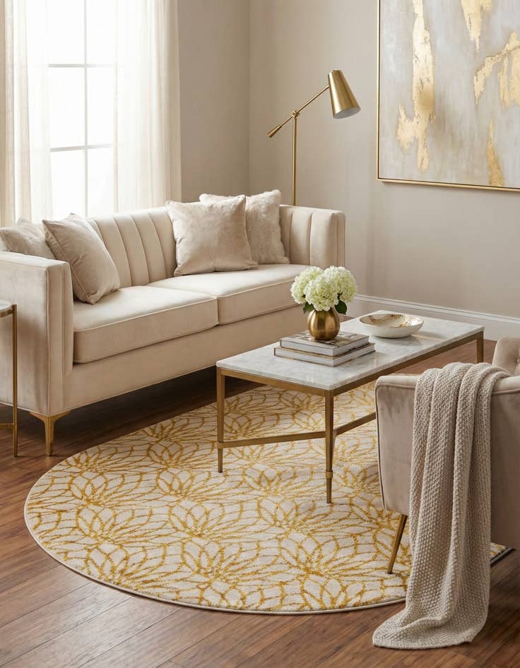 Detail image of 5' 3 x 8'  Marilyn Monroe™ Glam Dahlia Oval Rug