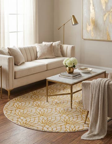 White Gold Marilyn Monroe™ Glam Dahlia Oval Rug