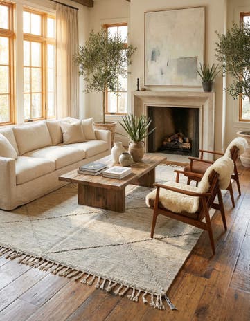 6' 5 x 9' 9 Hand Knotted Moroccan Wool Rug