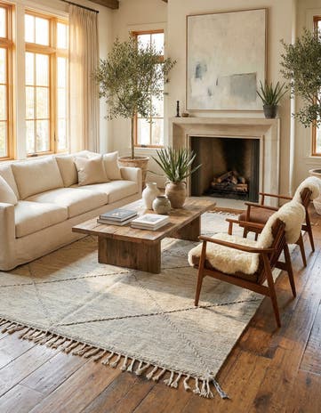 6' 5 x 9' 9 Hand Knotted Moroccan Wool Rug