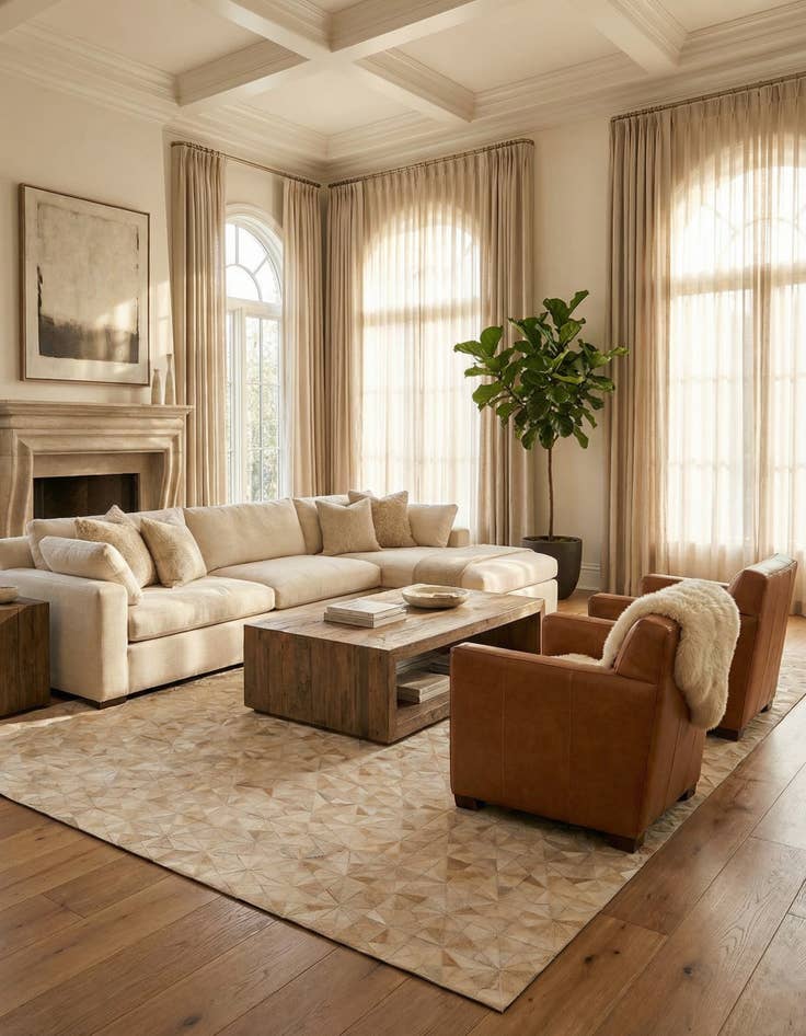 Detail image of 6' 8 x 9' 8 Cowhide Stocks Rug