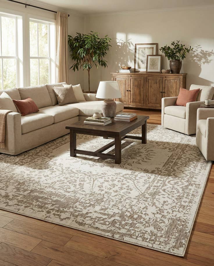 Detail image of 9' x 12' Easy-Clean Traditional Indoor / Outdoor Rug