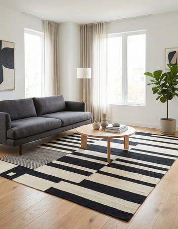5' x 6' 9 Hand Woven Kilim Modern Wool Rug