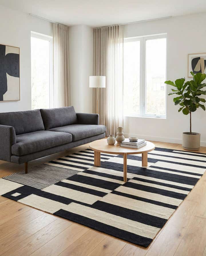 5' x 6' 9 Hand Woven Kilim Modern Wool Rug