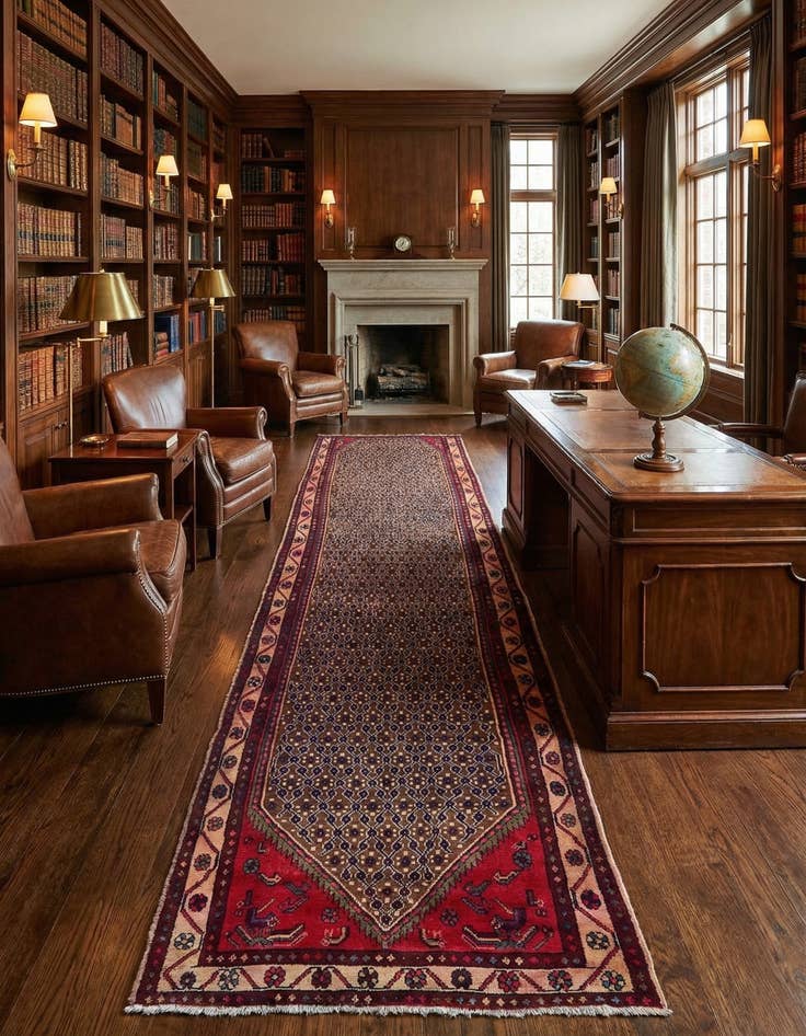 Detail image of  3' 8 x 10' 9  Hand Knotted Koliaei Persian Wool Runner Rug