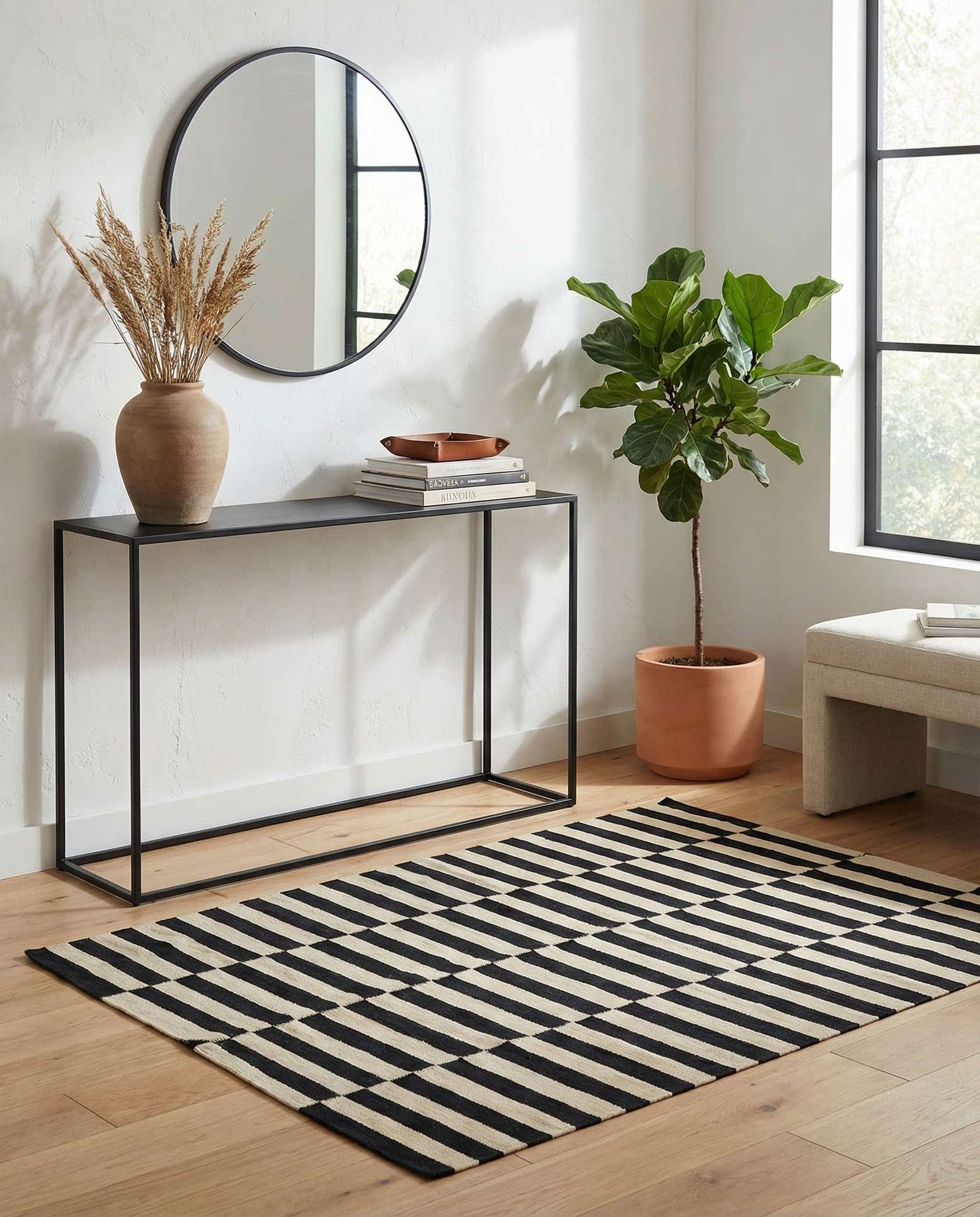 3' 4 x 4' 8 Hand Woven Kilim Modern Wool Rug