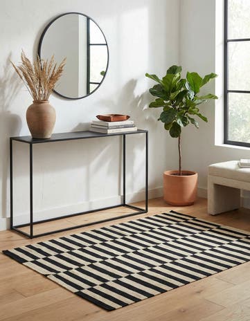 3' 4 x 4' 8 Hand Woven Kilim Modern Wool Rug