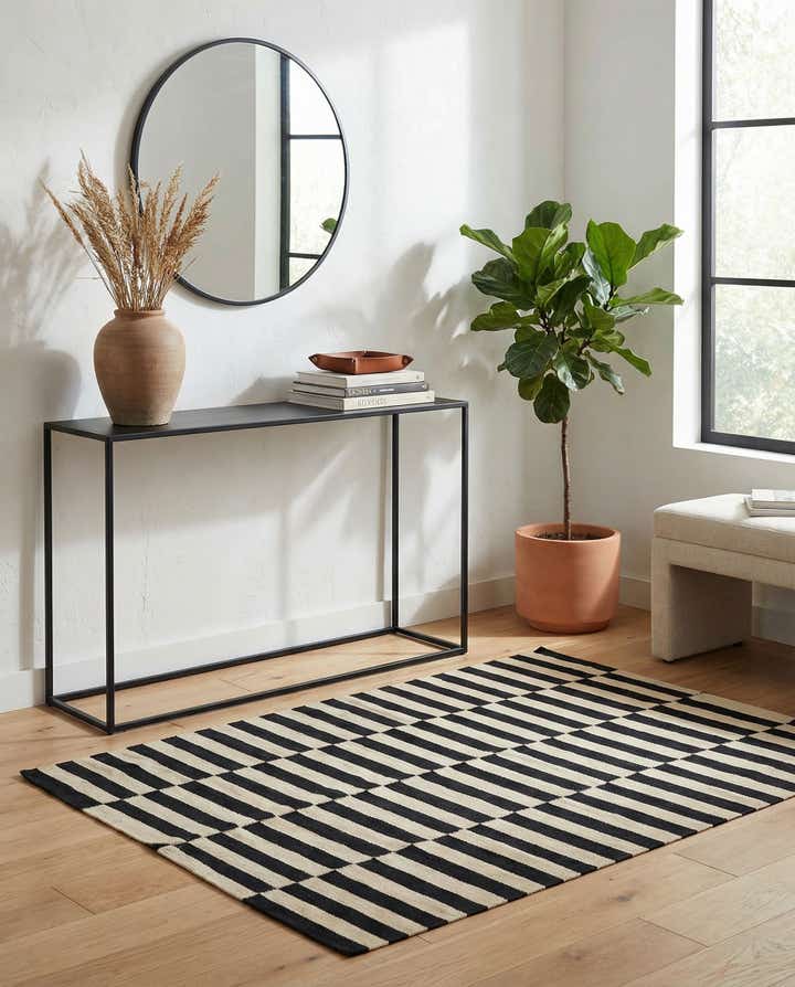 3' 4 x 4' 8 Hand Woven Kilim Modern Wool Rug