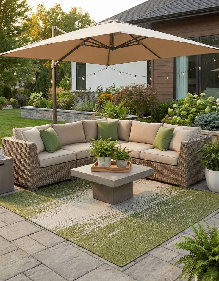 Detail image of 10' 8 x 10' 8  Washable Modern Indoor / Outdoor Square Rug