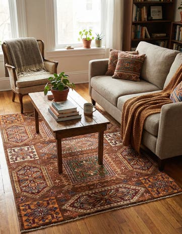 3' 4 x 5' 2 Hand Knotted Kazak Rug