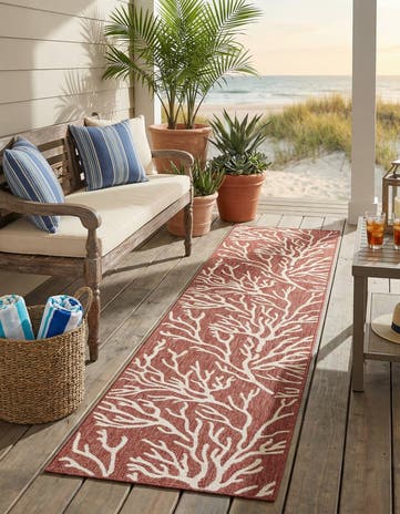 2' 7 x 12' Easy-Clean Coastal Indoor / Outdoor Runner Rug