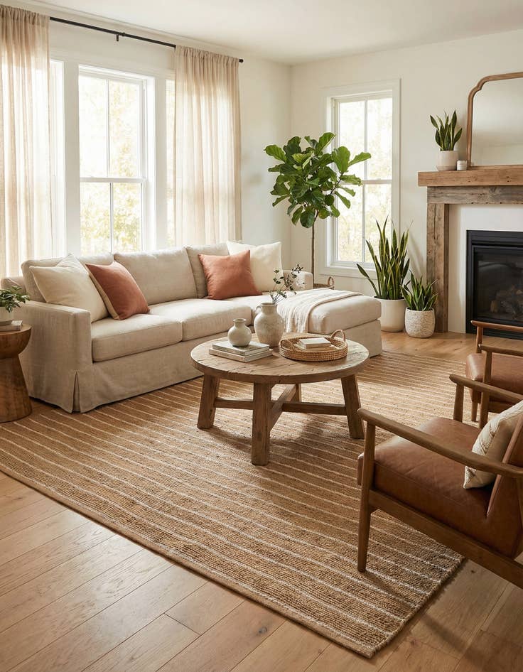 Detail image of 10' x 10'  Hand Braided Laurel Handwoven Jute Square Rug