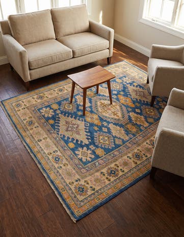 4' 2 x 5' 10 Hand Knotted Kazak Rug