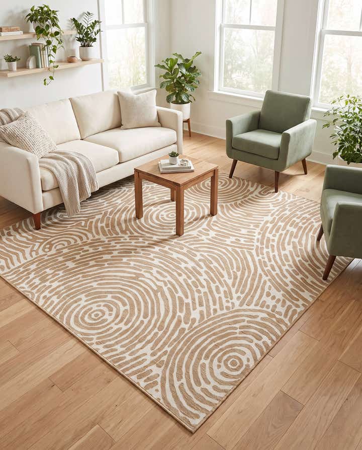 7' 10 x 7' 10 Easy-Clean Modern Indoor / Outdoor Square Rug