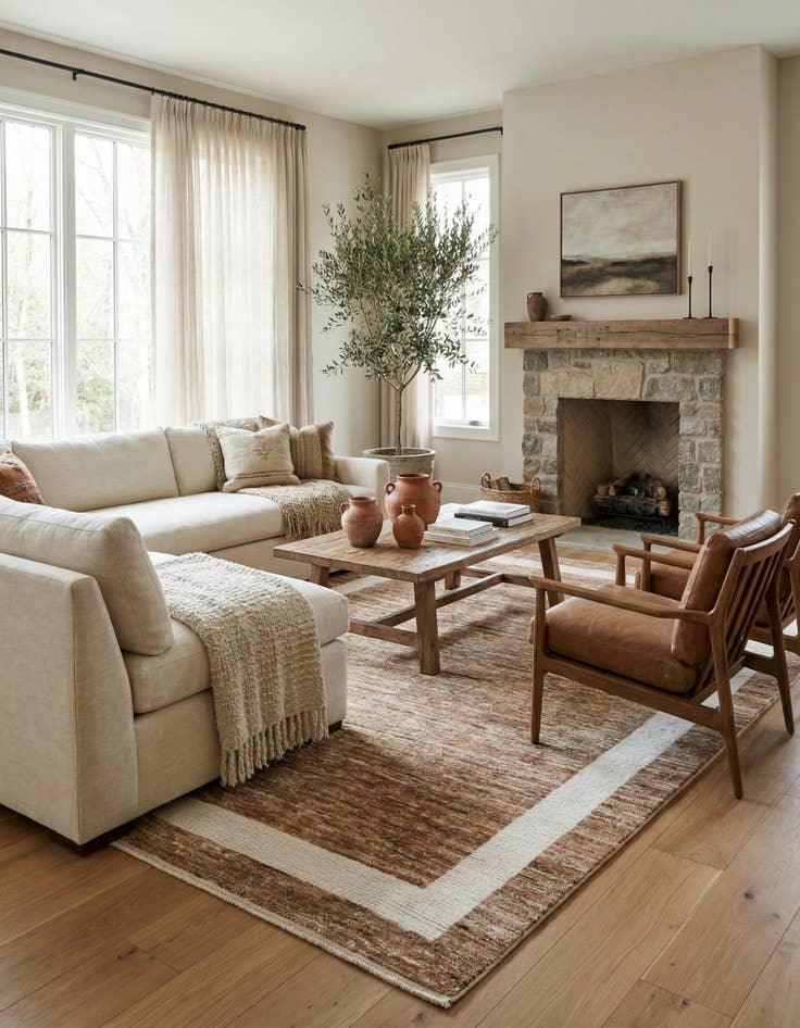 Detail image of 8' x 10'  Hand Knotted Moroccan Wool Rug